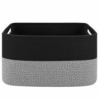 Panier de rangement en corde de coton avec poignées, bac de rangement tissé pour couvertures, jouets, linge, vêtements, chambre, salon, rangement domestique