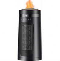 Chauffage d'appoint en céramique PTC avec humidificateur et télécommande, flamme 3D simulée, chauffage électrique de bureau pour la maison et le bureau