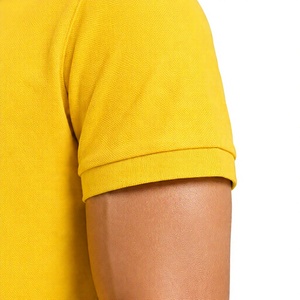 Camisa Amarilla de Manga Corta para Hombre, con Cuello, para Golf, Tenis, Uniforme Casual, 100% Poliéster, Secado Rápido, Logotipo Frontal - Product Image 4
