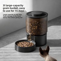 Distributeur automatique intelligent pour chats 3L avec contrôle à distance par application, alimentation programmée par portions, double alimentation, triple étanchéité, stockage d'aliments secs