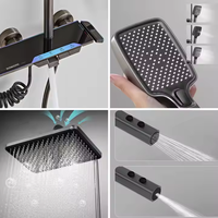 Système de robinet de douche à poignée unique moderne en aluminium et en céramique vente en gros d'usine pour les hôtels ensemble de douche mixte chaud et froid