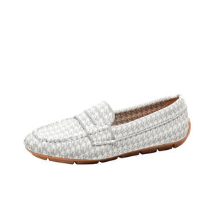 Zapatos planos de punta redonda tejidos voladores para mujer coloridos de alta calidad, mocasines, zapatos náuticos de punto de suela blanda - Product Image 6