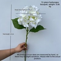 Fleur artificielle en soie d'hortensia, 72 pétales, fausses hortensias pour décoration florale de plafond de salle de mariage, allée fleurie