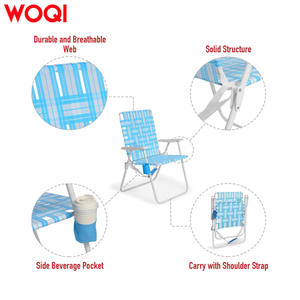 Silla de Playa Plegable Woqi, Marco de Aluminio, Color Azul Cielo, Portátil, para Exteriores, Camping, Jardín, Tamaño Extra Grande para Adultos - Product Image 2