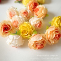 Bunga Mawar Sutra untuk Boutonniere dan Corsage Pergelangan Tangan - Dekorasi DIY, Kepala Bunga Sutra Grosir - Perlengkapan untuk Kue dan Meja Dessert