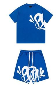 Combinaison de sport d'été American Street Style Heavyweight 100% Cotton Breathable Short-Sleeved Sports Pants Casual T-Shirt Hip-Hop - Product Image 6