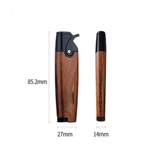 Mini encendedor portátil con logotipo personalizado, llama azul, resistente al viento y ajustable para cigarrillos y cigarros, recargable - Product Image 1