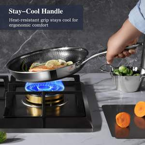 Sartén antiadherente de inducción de acero inoxidable de una sola capa, sartenes de panal para cocina, Sartenes Acero Inoxidable - Product Image 4