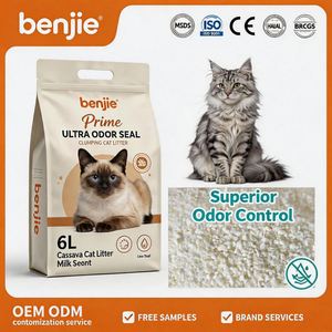 BENJIE Cassava Tapioca <b>Starch</b> for Cats Fast Clumping Eco-Friendly Biodegradable 99% Dust-Free 6L Cat Litter - Product Image 1