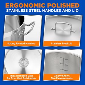 Servicios del hotel grande 40 cuartos <span class=keywords><strong>de</strong></span> galón antiadherente con tapa Stock olla vaporera cesta utensilios <span class=keywords><strong>de</strong></span> cocina mejor acero inoxidable pesado Industrial - Product Image 3