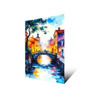Tableau sur toile moderne et artistique de paysage urbain, impression jet d'encre HD, peinture de paysage de rue impressionniste pour salon, vente en gros