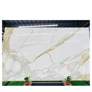 Decoración de Hogar de Lujo, Losa de Mármol Blanco Calacatta Pulido, Baldosas para Pisos, Mármol Calacatta Italiano o Mármol Pulido Dorado para Cubierta de Mesa - Product Image 3