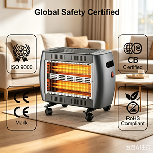 Chauffage infrarouge au quartz à économie d'énergie <span class=keywords><strong>2000</strong></span> <span class=keywords><strong>Watts</strong></span>, 5 éléments, chauffage rapide, radiateur électrique au sol pour l'hiver - Product Image 5
