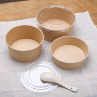 Bol et récipient en papier jetables recyclables avec feuille d'or pour spaghetti, poulet frit, nuggets, gâteaux, snacks, restauration rapide à emporter