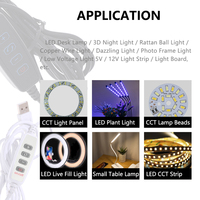 Câble USB 2M 5V pour LED, variateur de couleur tricolore, contrôleur 4 touches 2 canaux, noir et blanc, pour éclairage LED basse tension CCT bicolore