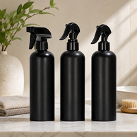 Bouteille pulvérisateur noire brillante avec logo OEM pour emballage cosmétique, bouteille pulvérisateur en plastique écologique, pulvérisateur à gâchette, bouteille pulvérisateur pour cheveux