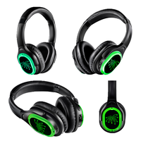 Headphone Silent Disco RF890 500M Led Dj untuk Acara Pesta, Panggung, Bass Kuat, 4 atau 5 Kanal