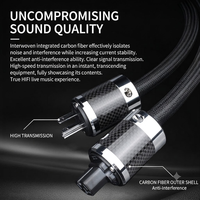 Cable de Alimentación HiFi para Audiófilos, Cable de Corriente Alterna de Cobre Alpha-OCC, Enchufe de Fibra de Carbono con Revestimiento de Rodio, Blindaje EMI Multicapa, Criogénico