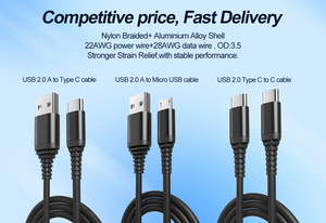 Fabricante al por mayor <span class=keywords><strong>Cable</strong></span> de carga USB Trenzado de nailon USB <span class=keywords><strong>Tipo</strong></span> <span class=keywords><strong>C</strong></span> V8 Micro 8Pin <span class=keywords><strong>Cable</strong></span> Teléfono móvil <span class=keywords><strong>Cable</strong></span> de datos de carga rápida <span class=keywords><strong>Tipo</strong></span> <span class=keywords><strong>C</strong></span> - Product Image 5