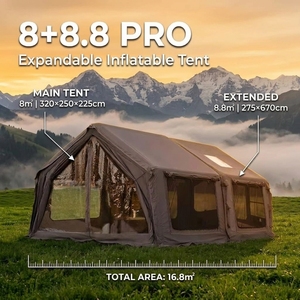 Inflatable Cotton Camping <b>Tent</b> 8+8.8sqm 4 Season Waterproof Oxford Air Column Portable Automatic Assembly 5-6 Person Double JCHS - Product Image 1