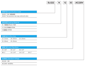 SLG22N1203-DC24V Marca NPPC Valvola Idraulica 2/2 Vie Tipo Pilota ad Aria Elettrovalvola con Corpo in Ottone per Gas o Olio Pneumatico - Product Image 6