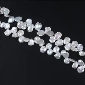 AAA 12-13mm natural freshwater white irregular shape keshi pearl strands for jewelry making