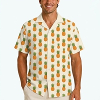 Chemise Hawaïenne Sublimation Ananas Aloha pour Homme – Idéale pour l'Été, les Fêtes Luau et la Plage – Vente en Gros