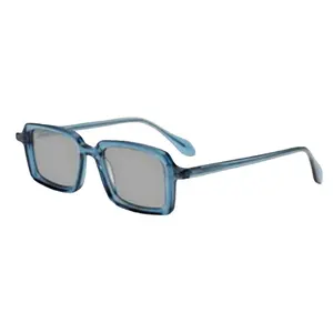 Acetate square eyeglasses black tortoiseshell transparent blue grey brown eye sun glasses Tac Polarized lens Sunglasses stock