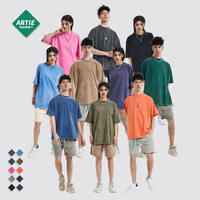 Kaos Batik Vintage Acid Wash Klasik 250gsm Lengan Pendek Unisex 100% Katun ARTIEMASTER Kustomisasi Terbaru 2023 Grosir