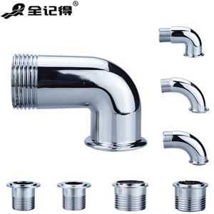 Robinet de chasse d'eau encastré à retard de 6/1 pouces avec coude en cuivre à quatre voies, connecteur mural direct pour tuyaux de plomberie - Product Image 2