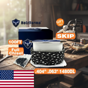 Catena per motosega a dente pieno da 100FT, modello D0100HED6V7, spessore .063'' (.404'), con 40 set di maglie di collegamento abbinate, 25 scatole per motoseghe - Product Image 3