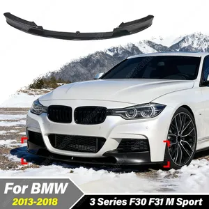 Pour BMW Série 3 F30 F31 2X 2013 2014 2015 2016 2017 2018 M Sport Kit de Décoration de Lame de Spoiler de Pare-chocs Avant - Product Image 1