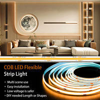 Bande LED COB 320 lumières de 5 mètres rétroéclairage TV blanc chaud pour hôtels guirlande lumineuse intelligente 12V/24V tension bandes lumineuses intelligentes