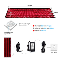 Couverture de luminothérapie LED infrarouge grand format 660nm+850nm avec minuterie et variation d'intensité pour salon et domicile, lit de luminothérapie corporelle complète, couverture de luminothérapie rouge