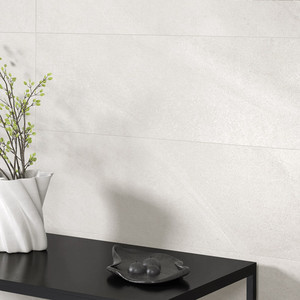Azulejo Aura Blanco 30 x 90 cm 12 mm Mate Rectificado para Pared y Suelo - Product Image 5