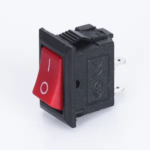 Factory Dictor 13.8*9mm Black Single Row Short Type PA66 2Pin ON-OFF Mini Rocker Switch for Equipment-specific