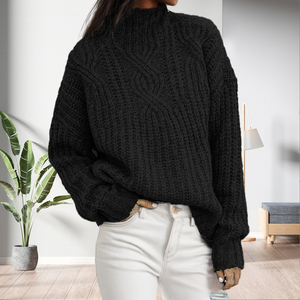 Suéter Casual de Manga Larga con Cuello Alto y Color Sólido para Mujer, Precio al por Mayor, Moda - Product Image 2