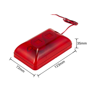 1pcs Mini Home an ninh Strobing Siren 108dB Màu Đỏ 72x123x35mm ABS chất liệu có dây kết nối Cảnh báo cao báo động - Product Image 2