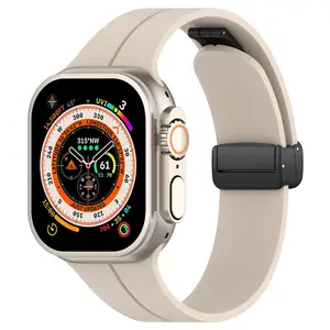 Cinturino di ricambio in Silicone per apple watch series 8 7 6 5 4 3 2 se cinturino per orologio ultra con fibbia in metallo