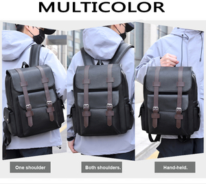 Sac à dos unisexe en <span class=keywords><strong>cuir</strong></span> PU souple grande capacité à prix abordable – Idéal pour l'école, les loisirs, l'ordinateur portable et les voyages - Product Image 4