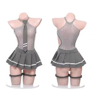 Nouveau Sexy Lingerie Japonais Étudiant Uniforme Tentation Cosplay Costume Perspective Écolière Mini Robe Maille Sous-Vêtements <span class=keywords><strong>Bas</strong></span> - Product Image 5