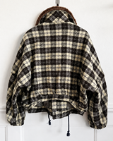 Veste en laine à carreaux pour homme, col sherpa, boutonnée, coupe oversize, style streetwear vintage décontracté, manteau Y2K, vêtement d'extérieur hiver, vente en gros, personnalisable