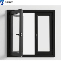 Fenêtre à battant inclinable et orientable de luxe 2026 au design moderne, résistante aux chocs, avec double vitrage trempé, en alliage d'aluminium noir, pour villa
