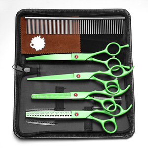 Pet Grooming Scissors Set 4Pcs Curved Shears For Dog Hair Trimming Professional Grooming Tools Stainless Steel - Product Image 2