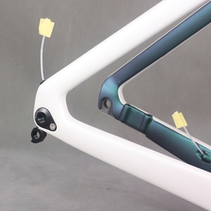 0218 Chameleon Pearl White Paint Carbon Fiber T1000 Disc Road Bike <b>Frame</b> TT-X38 Internal Cable T47 Thread Tire 700X32C - Product Image 5