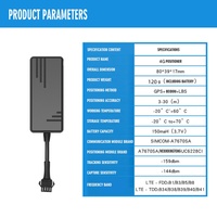 Rastreador GPS 4G+2G de 4 pines, voltaje amplio de 9-90V, alarma ACC, corte de motor, sensor de vibración, batería de respaldo incluida