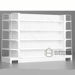 Equipo de tienda para montaje en pared Estantes <span class=keywords><strong>Foshan</strong></span> Estantes de almacén Accesorios Doble negro Estantes de supermercado al por mayor de madera - Product Image 4