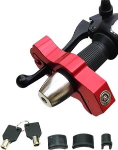 Red Aluminum Motorcycle Handlebar <b>Lock</b> With Keys And Rubber Covers - Product Image 1