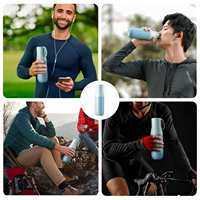 Bouteille de test de qualité de l'eau 15 oz avec affichage de la température, gobelet de rappel d'eau potable, thermos intelligent sous vide avec contrôle par application