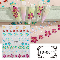 INS Style Real Relief 5D Doux Gel Nail Sticker DIY Cristal Fleur Gemme